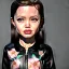 Placeholder: Angelina jolie toddler, full body, leather jacket, floral shirt, floral skirt, shoe, soft skin, dramatic lighting, hyper realistic