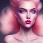 Placeholder: a princess wearing a lot of makeup and painted nails, with pink lipstick,with a blund nic hairstyle dramatic, dramatic lighting, volumetric lighting, hyperrealism, 8k, high quality, photorealistic, lot of details