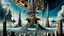 Placeholder: a stunningly weird image of a futuristic tall tower metropolis using Salvador Dali's paranoiac-critical method, where buildings and structures appear to melt into the skyline cityscape is filled with floating mad, twisted sharp metal shapes that interact with the buildings and each other, forming a surreal tableau of a dreamlike reality. neu-steampunk vibe, essence of the scene in a cinematic manner, dramatic shadows , perspectives and bizarre, deep colors, futuristic surreal
