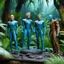 Placeholder: Star Trek: Infinity - Action Figures in a away mission diorama in the jungle: andorian cardassian orion bolian tellarite