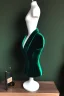 Placeholder: dark green velvet Necklace Mannequin Stand on a luxury table