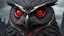 Placeholder: a Black shield evil Owl with fangs, bloodshot eyes, blood, horror, that looks into the camera, hyperrealistic, extremely detailed, 8 THOUSANDS mystical, trending on artstation, sharp focus, studio photo,Halloween Alchemist , high voltage, thunder light,closeup, proactive scene, provocative moving, action pose, modern and futuristic HD colored black and red decor beautiful black empty in a high voltage pumpkin, double exposure, halo, perfect composition, highly detailed,