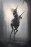 Placeholder: unicorn , dystopian surrealism, dark horror fantasy, hdr, demonic, dark art