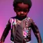 Placeholder: Zaire beetz toddler, full body, leather jacket, floral shirt, floral skirt, Nike sneaker, soft skin, city background, dramatic lighting, hyper realistic