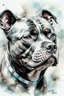 Placeholder: Watercolor Portrait of a happy Staffordshire bull terrier in the style of Yoji Shinkawa, Guy Denning, Florian Nicolle, Willem Haenraets