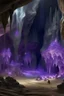 Placeholder: A purple crystal caverns with imps painted by Leonardo da Vinci