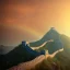 Placeholder: The Great Wall of China, sunset rainbow