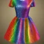 Placeholder: Glittery rainbow dress