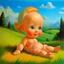 Placeholder: a baby doll like a 19th painting