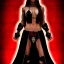 Placeholder: Ultra realistic, beautiful woman, long hair, 8-pack abs, black robe, evil, long nails, dark red and gold leather armour, magic, hung