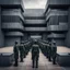 Placeholder: the outside of a dystopian military cyber school