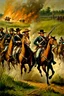 Placeholder: Velociraptors fighting alongside confederate cavalry in US Civil War. Oil painting.