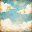 Placeholder: Hyper Realistic Sky-Blue, White & Golden Retro-Grungy-Rustic-Background