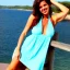 Placeholder: female hotty in a halter top sun dress