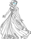 Placeholder: Elsa With Big Swooping Dress Coloring Page