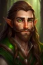 Placeholder: jugendlicher, männlicher Gnom, langes braunes Haar, dicke Nase, grüne Augen Druide, keine Mütze, leichter Bart
