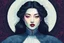 Placeholder: create an imaginative print illustration of an ethereal, otherworldly seductive ancient female Lasombra vampire , in the style of Hasui Kawase and Shiro Kasamatsu with highly detailed feminine facial features