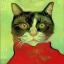 Placeholder: Portrait of a cat by Van Gogh