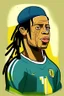 Placeholder: Ronaldinho Brazilian football player ,cartoon 2d