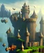 Placeholder: A gigantic dark fantasy world with a massive castle in the background.