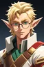 Placeholder: blonde male high elf with glasses