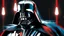 Placeholder: Graphic Novel Full Body Portrait Of Darth Vader's mask close up reflecting red and blue lightsaber light :: Cinematic Detailed Mysterious Sharp Focus High Contrast Dramatic Volumetric Lighting :: digital matt painting by Jeremy Mann + Carne Griffiths + Leonid Afremov, black canvas, dramatic shading, splatter