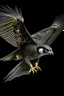 Placeholder: "Create an AI art piece featuring the Peregrine Falcon, one of nature's fastest and most agile predators. Capture the bird in flight, showcasing its incredible speed and grace. Highlight the intricate details of its feathers and the intensity in its eyes, embodying the essence of this magnificent raptor."