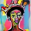 Placeholder: girl with crown in style of basquiat painting