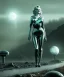 Placeholder: Ultra Realistic retro sci-fi 1960 scene, waist up view portrait, blonde woman, sweet young Marilyn Monroe face, perfect iris, tight latex coat, alien planet background, tight style, steel sphere dron levitating, fog, rain, soft color, highly detailed, unreal engine 5, ray tracing, RTX, lumen lighting, ultra detail, volumetric lighting, 3d, finely drawn, high definition, high resolution.