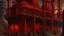 Placeholder: A dark scarlet red frantic factory with furnaces designed in Heidrun manuscripts painted by Francis Danby