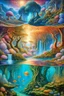 Placeholder: Imaginary landscape trees. . And he sells. Meh. lake.Underwater ornamental fish perfect anatomy, fantasy, vibrant digital art professional award winning masterpiece, oil on canvas Atmospheric extremely detailed Josephine Wall