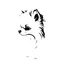 Placeholder: cute silhouette of a pomeranian , black on white vector