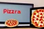 Placeholder: computer with pizza on screen