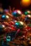 Placeholder: slimy alien lobster bugs, each inside a pile of transparent jelly bubbles of weird colors, disco egg made of small mirror, light rayz, feast table ,shot on Hasselblad h6d-400c, zeiss prime lens, bokeh like f/0.8, tilt-shift lens 8k, high detail, smooth render, down-light, unreal engine, prize winning