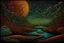 Placeholder: Alien land with elegant geometric nature, meander art style Black River, deep colors, beautiful flowing natural surrealism, Art by Andy Kehoe, highly detailed, expansive, intricate, clarity, high quality digital painting, highly detailed.