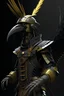 Placeholder: cyberpunk hornbill indonesia, standing, weapon, helmet army, 8k, realistic, full body raw, culture indonesia