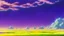 Placeholder: floating ruins of an asian village with purple sky full of stars, sunflower field, anime, high res, makoto shinkai