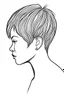 Placeholder: Outline of female body with short hair