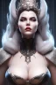 Placeholder: Xenia Onatop as evil queen in black leather, busty, cleavage, angry, stern look. character design by fenghua zhong. unreal engine 5, artistic lighting, highly detailed, photorealistic, fantasy