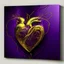 Placeholder: electric heart in purple and golden tapestry