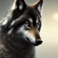 Placeholder: black wolf, black, masterpiece, expert, 8K, hyperrealism, sharp focus, cinematic lighting, blue