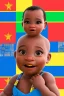 Placeholder: futuristic baby portrait in Kente, rusted clocks eyes, cinematic, scaffolding, ghana flag, african pattern symbols, engraved, 8k quality