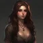 Placeholder: pretty girl, aged 19, brown hair, conventionally attractive, curvy, tight top, fit, necromancer, realism