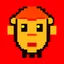 Placeholder: Make it look like a cartoon monkey with a hat on pixelated