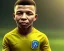 Placeholder: Kylian Mbappé as a child, 3d art, baby face portrait, smile, 8k resolution