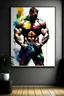 Placeholder: man wall art bodybuilder body profile