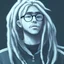 Placeholder: teen boy with dreadlocks, beard and glasses in anime style