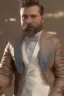 Placeholder: 8K, a Highly detailed stunning portrait of Dom man with a a sexy lover, white suit, beard, and short hair, bad boy