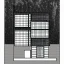 Placeholder: modern house section, night, luminescent windows, architectural drawing