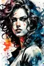 Placeholder: ink wash and watercolor illustration of a girl, with highly detailed hair and facial features in the comic book art style of Bill Sienkiewicz and Frank Miller, 4k, bold and detailed inking and shading, vibrant natural color